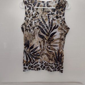 Animal Print Tank Top with embellishments